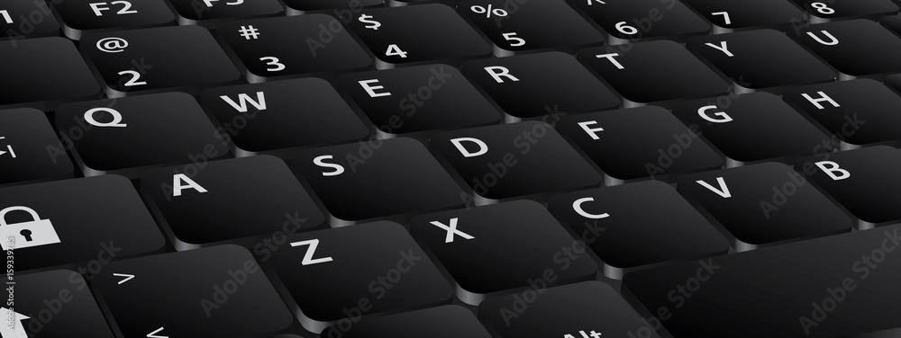 Obraz premium Clavier qwerty 3D noir