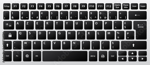 Clavier azerty noir et blanc