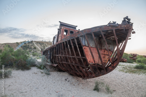 Rusty ship in Moynaq  Uzbekistan