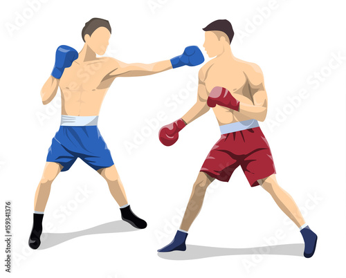 Isolated boxers fight.