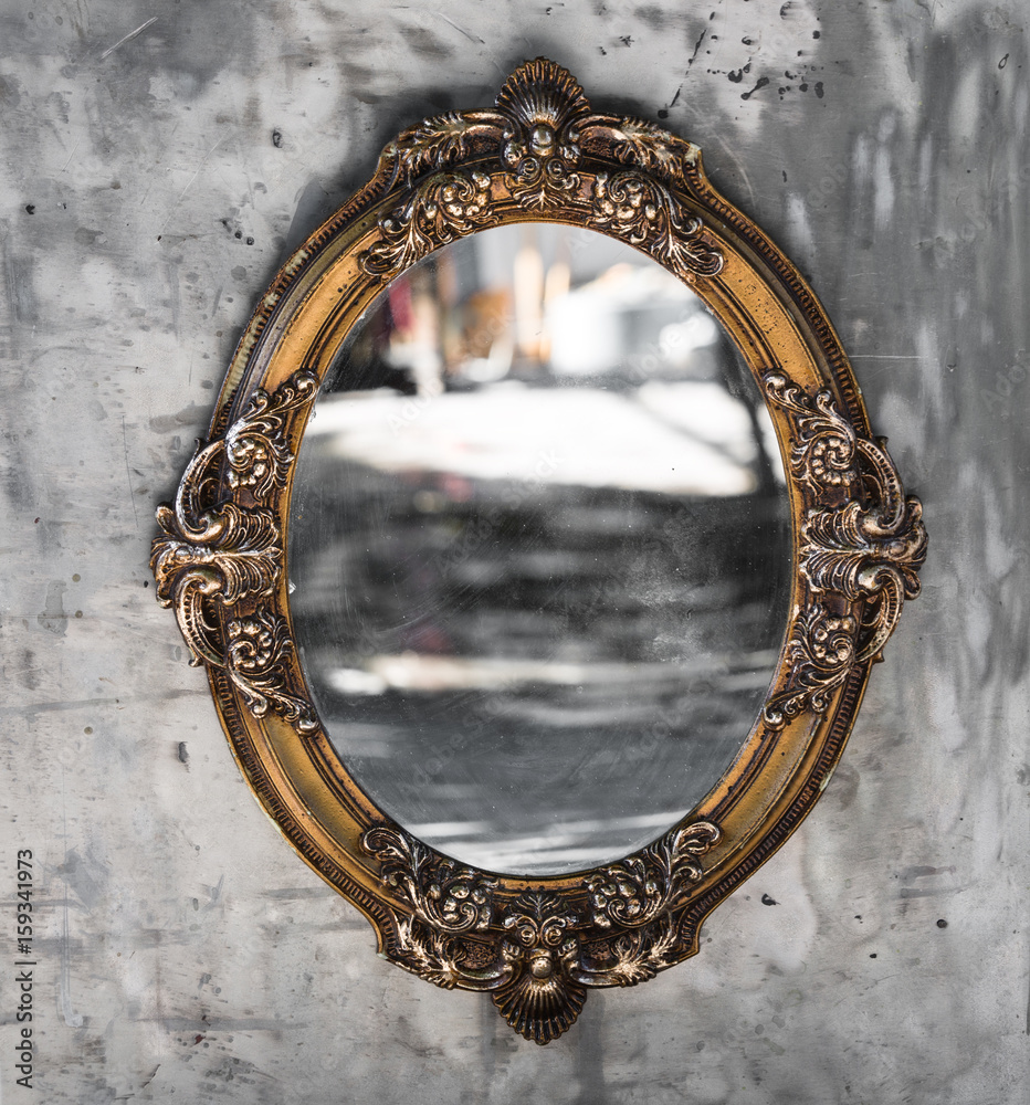 Old, Victorian, gilded, decorative frame with a mirror, baroque, rococo,  the Renaissance Stock Photo | Adobe Stock