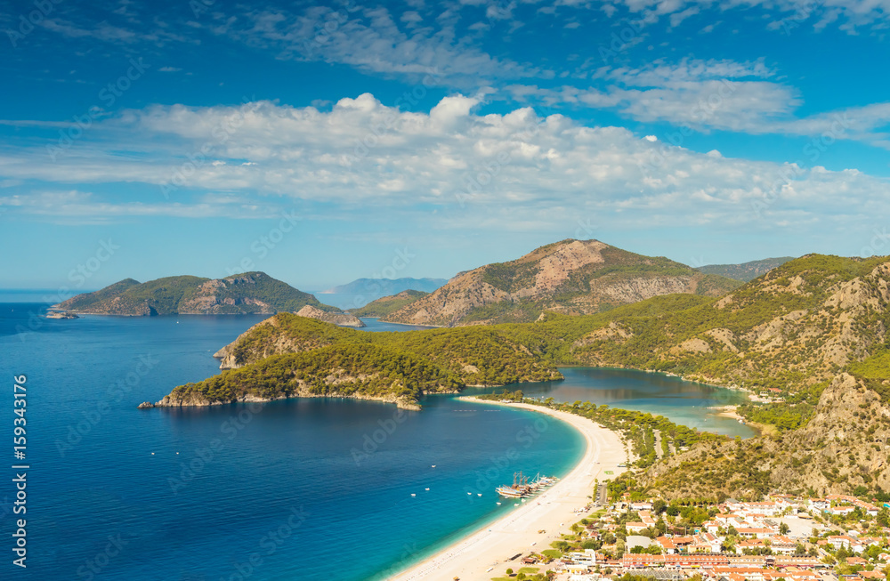 Oludeniz lagoon in sea landscape view of beach Oludeniz lagoon in sea landscape view of beach