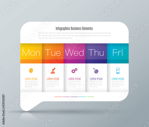 Weekly planner Monday - Friday infographics design.