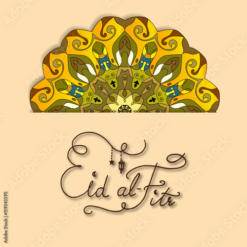 Eal-Fitr greeting card with mandala