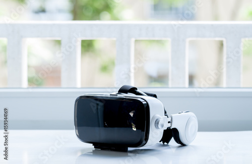 virtual reality glasses on white table