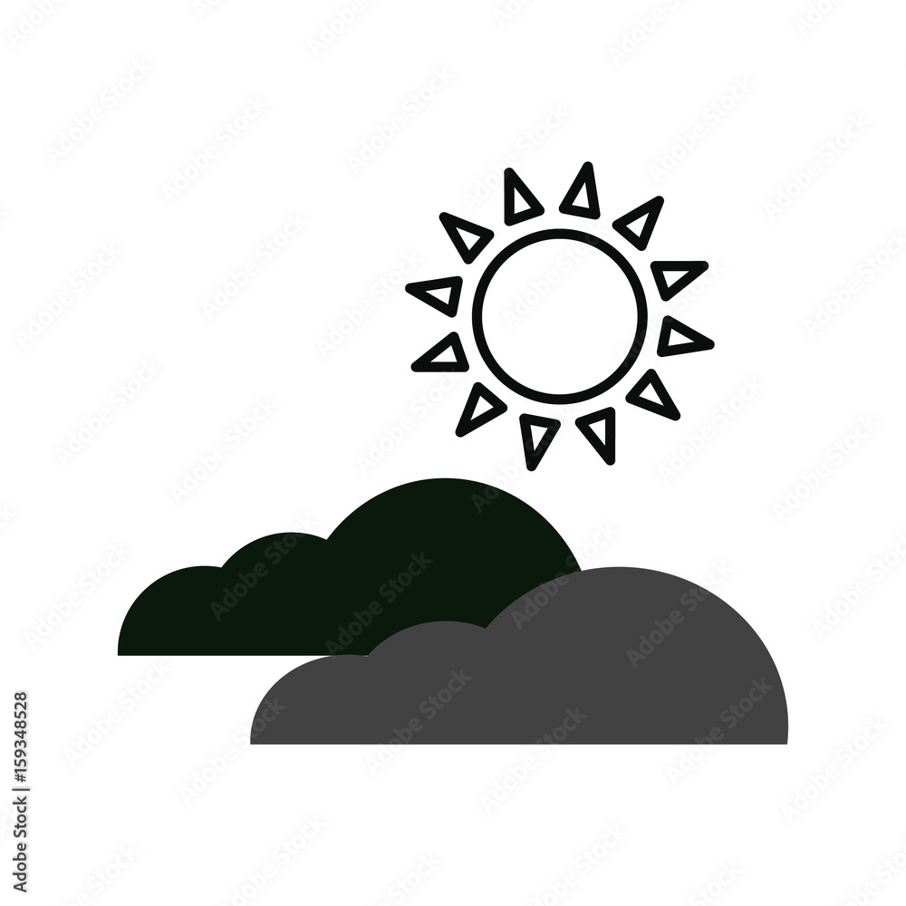 Sun and clouds vector icons