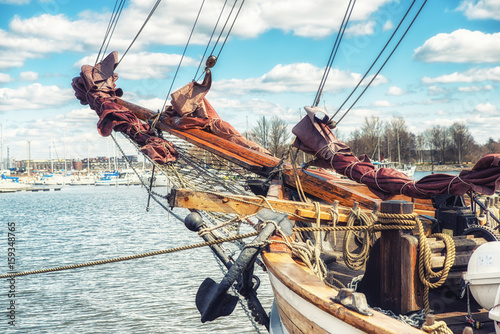 Wooden Sailing ship Bowsprit photo