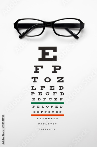 Fotografija Glasses on eye chart