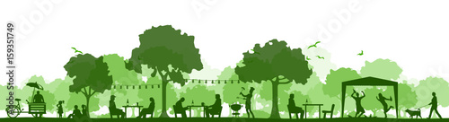 Silhouette Biergarten