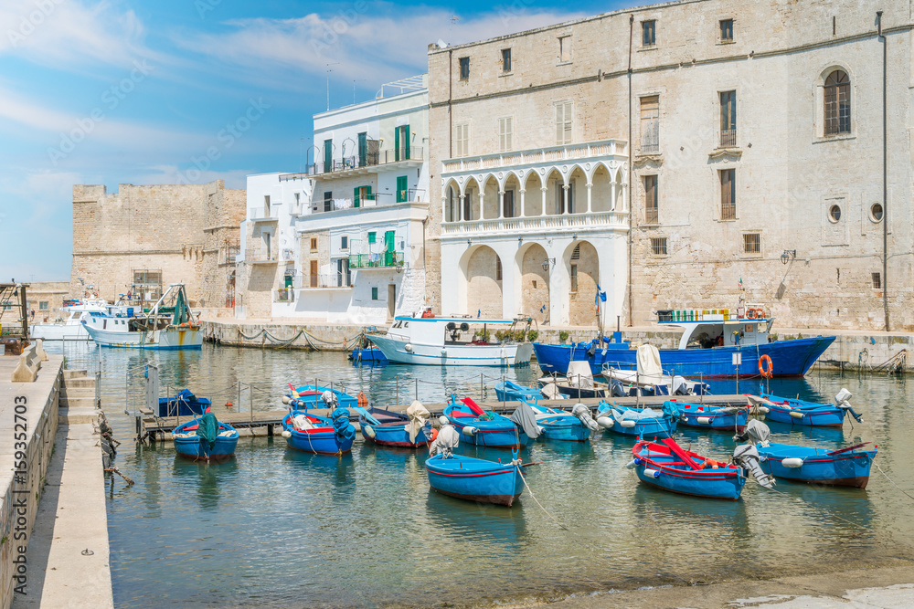 Old harbour in Monopoli, Bari Province, southern Italy. 