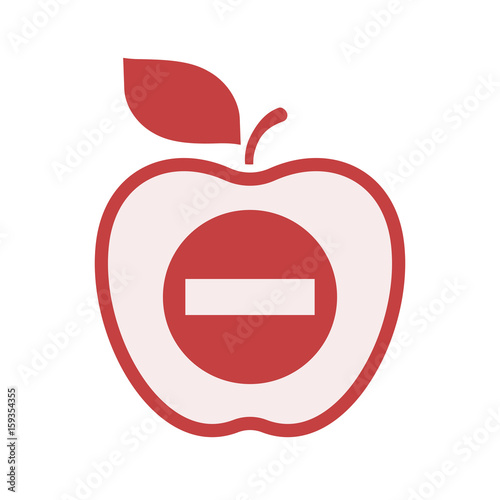 Isolated apple with  a no trespassing signal
