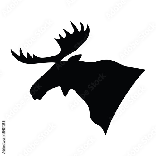 Silhouette of a moose's head. Vector illustration