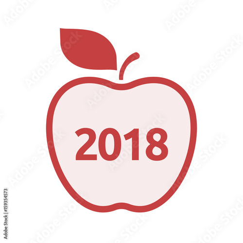 Isolated apple with  the number 2018