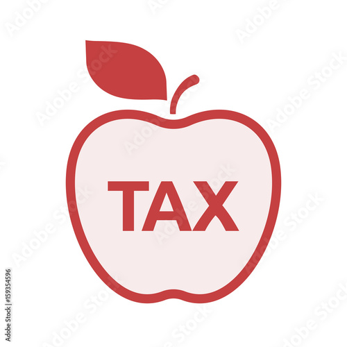Isolated apple with  the text TAX