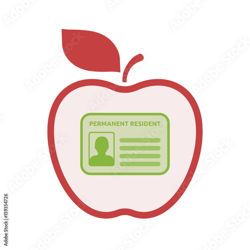Isolated apple with  a green card