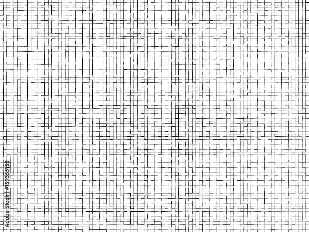 Horizontal black and white maze texture background