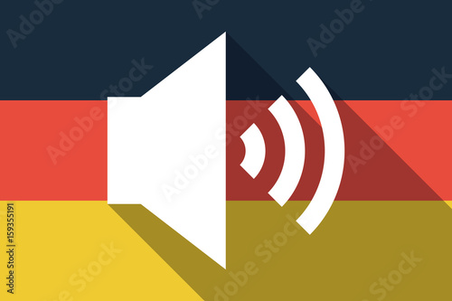Long shadow Germany flag with  a speaker volume sign