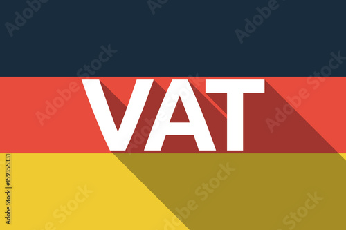 Long shadow Germany flag with  the value added tax acronym VAT