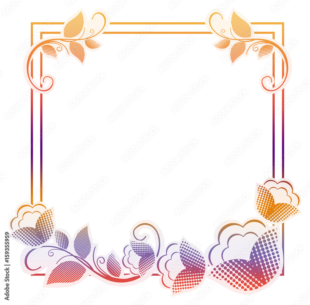 Beautiful gradient frame. Color silhouette frame for advertisements ...