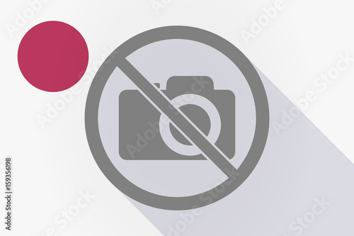 Long shadow Japan flag with  a photo camera  in a not allowed signal