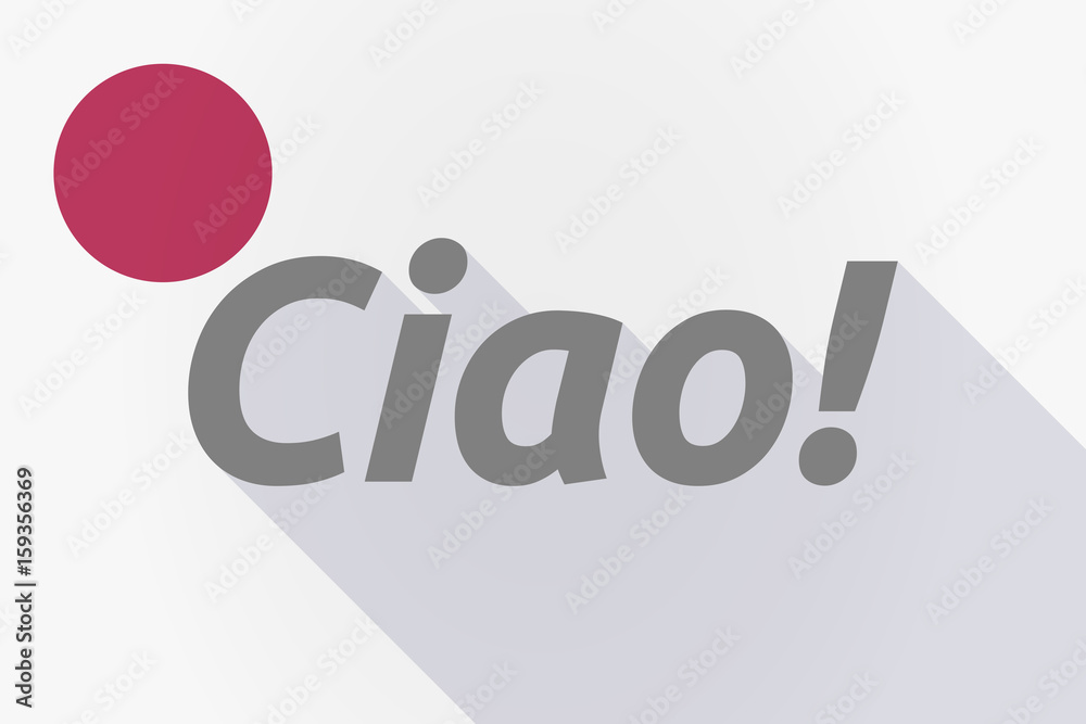 Long shadow Japan flag with the text Hello! in the Italian language Long shadow Japan flag with the text Hello! in the Italian language