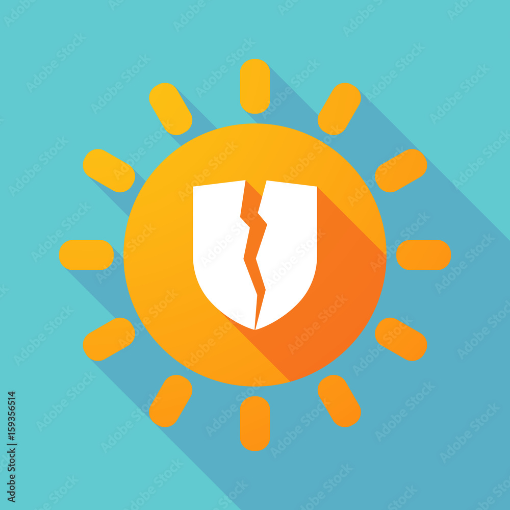Obraz premium Long shadow Sun with a broken shield