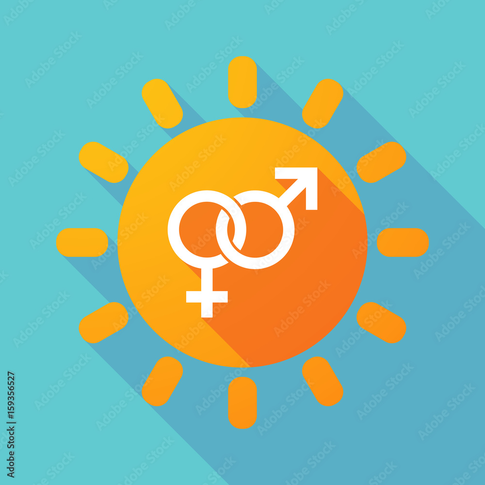 Long shadow Sun with an interlaced female an male sexual signs Long shadow Sun with an interlaced female an male sexual signs