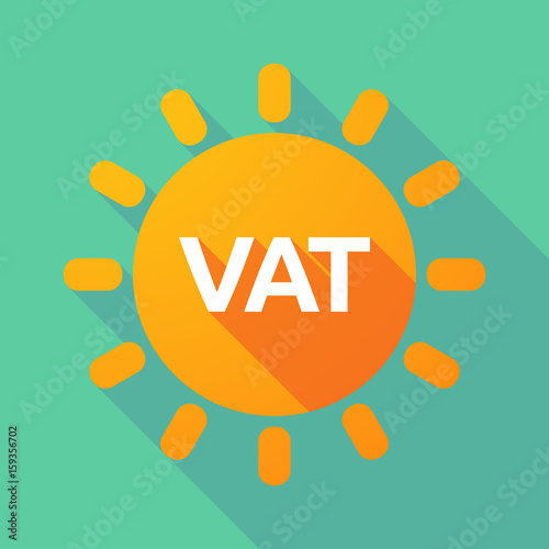 Long shadow Sun with  the value added tax acronym VAT