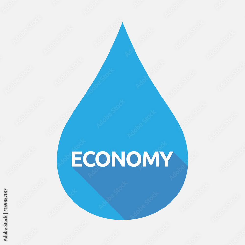 Isolated water drop with the text ECONOMY Isolated water drop with the text ECONOMY