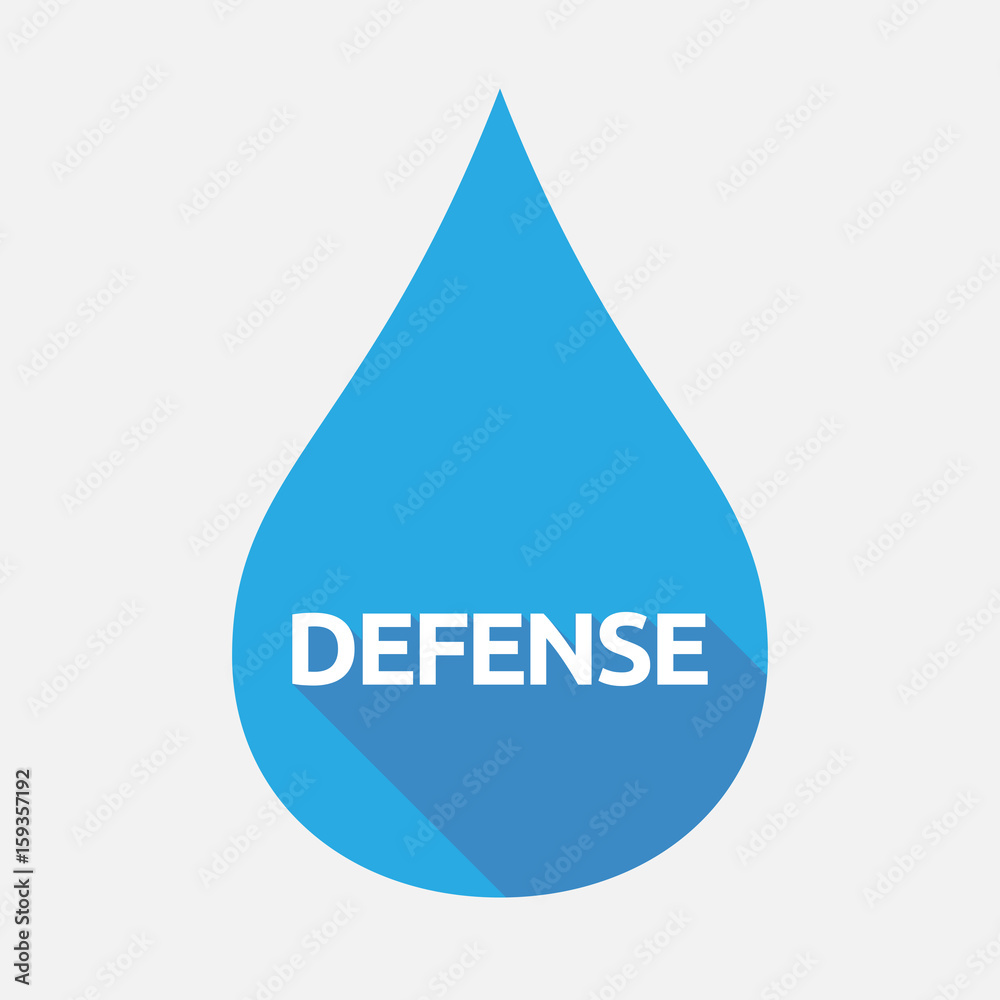 Isolated water drop with the text DEFENSE Isolated water drop with the text DEFENSE