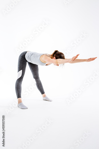 Young girl engaged in yoga