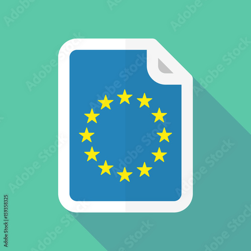 Long shadow document with  the EU flag stars