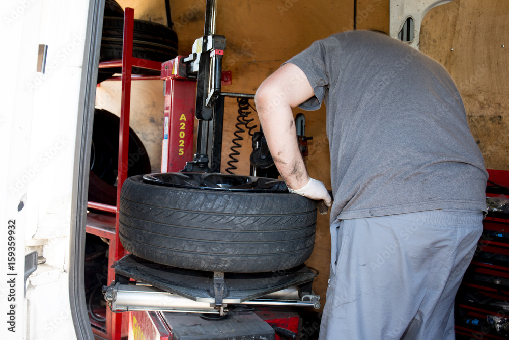 machine for removing the tire from the wheel rim of the car in a garage machine for removing the tire from the wheel rim of the car in a garage