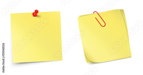 Set of stick notes isolated on white background. Vector illustration