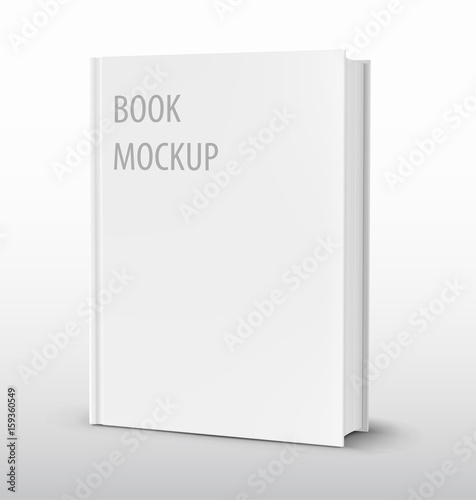 Mockup of blank cover book. Vector illustration. Can be used for your design, advertising, promo.