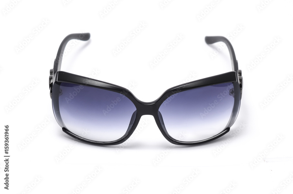 women's sunglasses with purple glass isolated on white