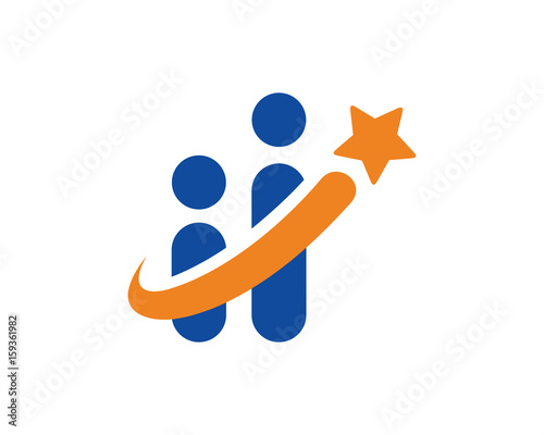 Star People Logo Template Design Vector, Emblem, Design Concept, Creative Symbol, Icon