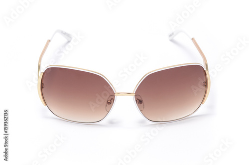 women's sunglasses with brown glass isolated on white