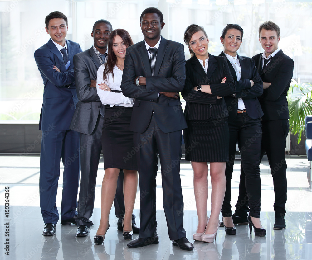 Obraz premium Multiracial business team people group smiling at camera.