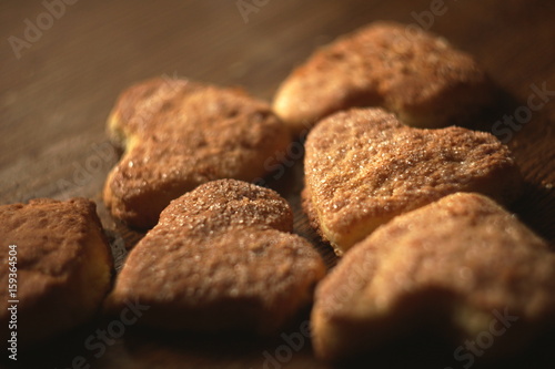 Heart Shape Valentine Homemade Cookies, Focus
