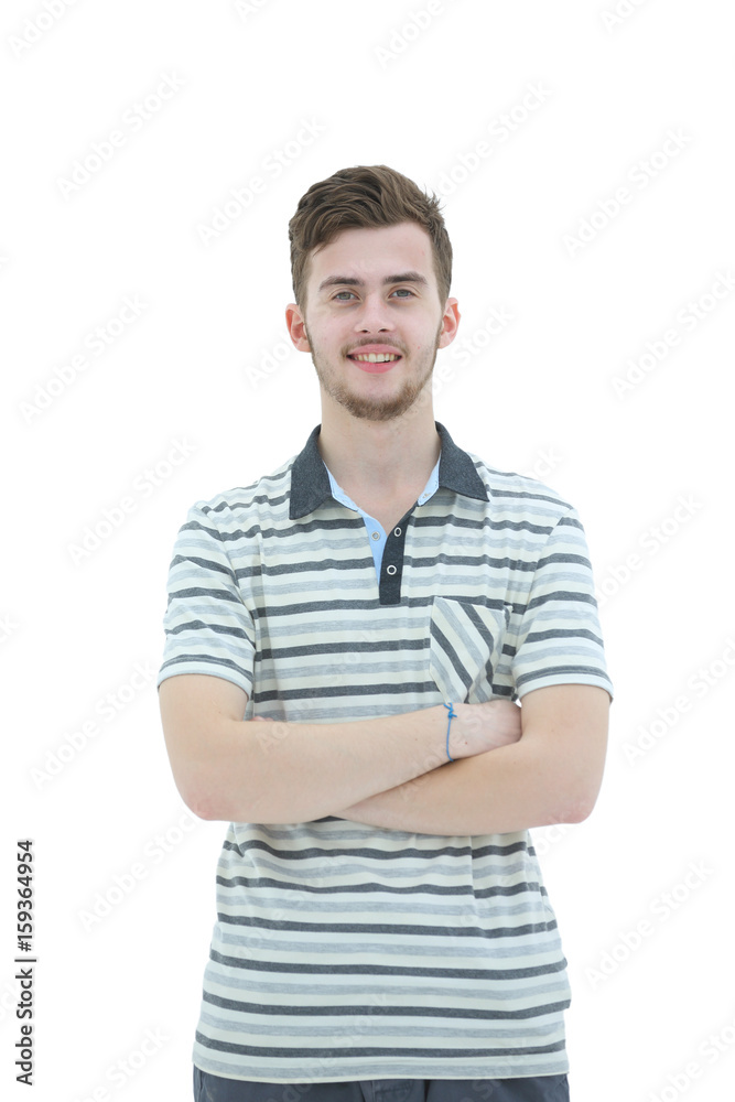 Happy young man is smiling isolated on white background Happy young man is smiling isolated on white background