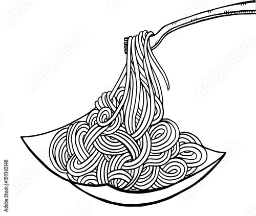Doodle Noodle illustration. hand drawing