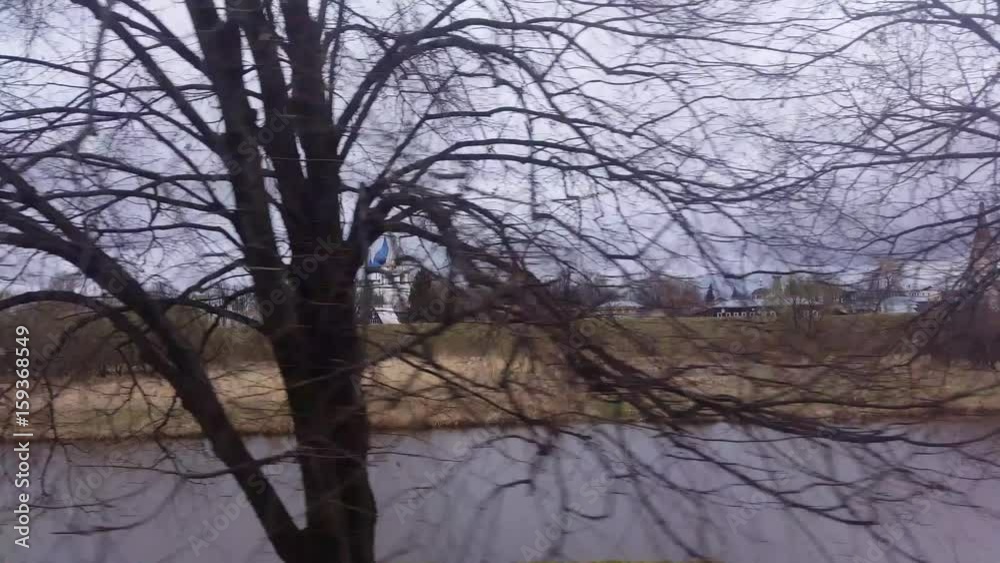 The ancient russian city of Suzdal in the cloudy weather in the evening. Created in 1024 The ancient russian city of Suzdal in the cloudy weather in the evening. Created in 1024
