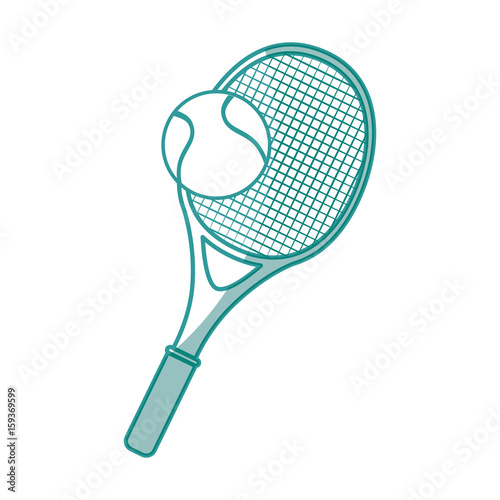 tennis racket and ball icon over white background vector illustration