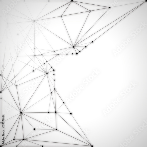 Abstract backgrounds of molecules light gray lines