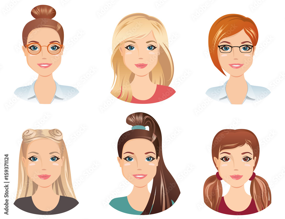Different hairstyles for the girls, young adults, middle aged woman Different hairstyles for the girls, young adults, middle aged woman