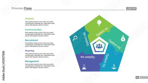 Five Options Pentagon Slide Template