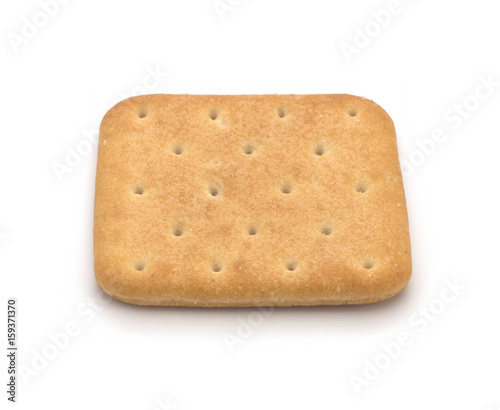 Salted biscuit on white background
