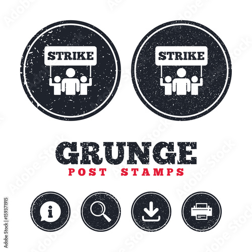 Strike sign icon. Group of people symbol.
