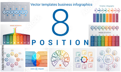 Templates business infographics 8 positions